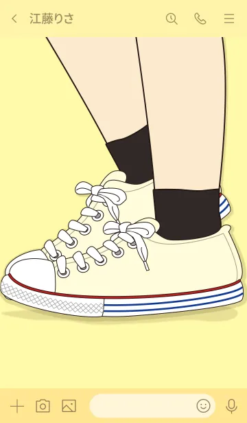 [LINE着せ替え] Sneaker Art Creamの画像3