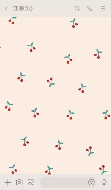 [LINE着せ替え] さくらんぼ / shellbeige brownの画像3