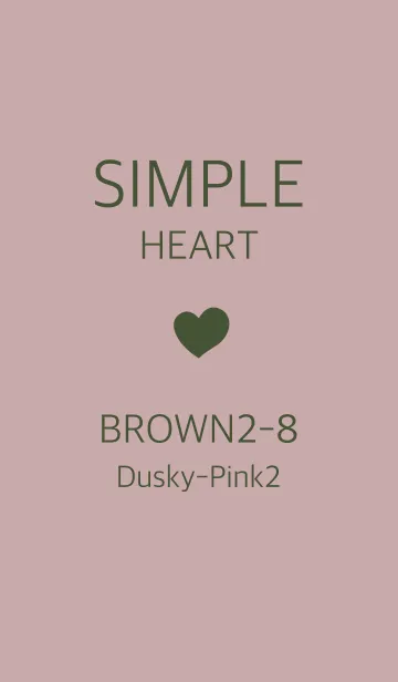 [LINE着せ替え] シンプルハート ブラウン2-8 くすみピンク2の画像1