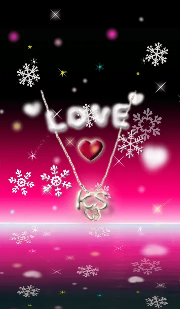 [LINE着せ替え] イニシャル K&S(ピンク3)の画像1