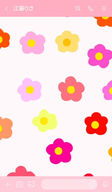 [LINE着せ替え] お花がいっぱい/暖色の画像3