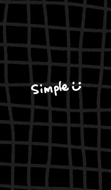 [LINE着せ替え] 手書きチェック スマイル 黒18の画像1