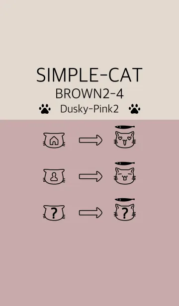 [LINE着せ替え] シンプル猫 ブラウン2-4 くすみピンク2の画像1