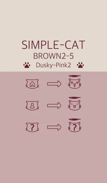 [LINE着せ替え] シンプル猫 ブラウン2-5 くすみピンク2の画像1