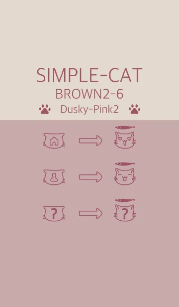 [LINE着せ替え] シンプル猫 ブラウン2-6 くすみピンク2の画像1