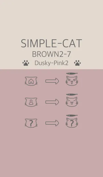 [LINE着せ替え] シンプル猫 ブラウン2-7 くすみピンク2の画像1