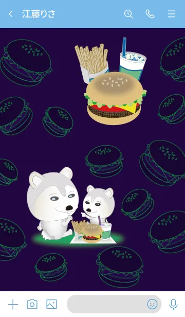 [LINE着せ替え] ハンバーガーが好きな愛犬 [着せかえ06]の画像3