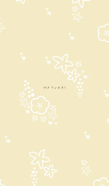 [LINE着せ替え] 白い花 イエロー4の画像1