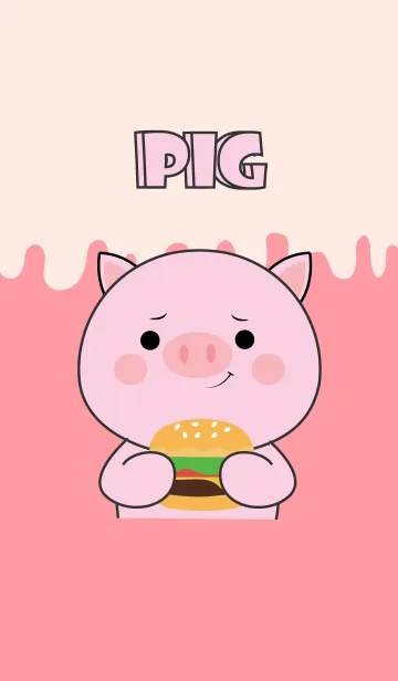 [LINE着せ替え] Cute Pig is Enjoy Eating (JP)の画像1