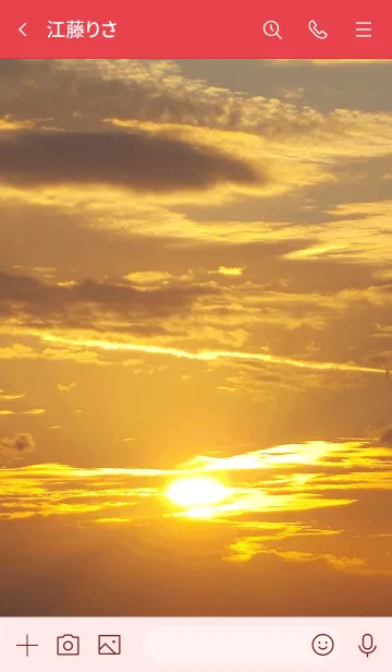 [LINE着せ替え] 夕日の風景が海辺を黄金色に染めて運気上昇の画像3