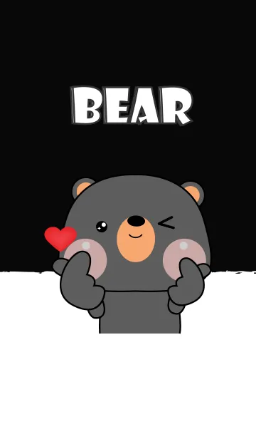 [LINE着せ替え] Black Bear cutie Theme (JP)の画像1