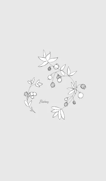[LINE着せ替え] ブルーベリー シンプルスケッチの画像1