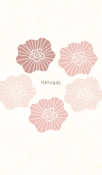 [LINE着せ替え] お花5つ くすみピンクの画像1