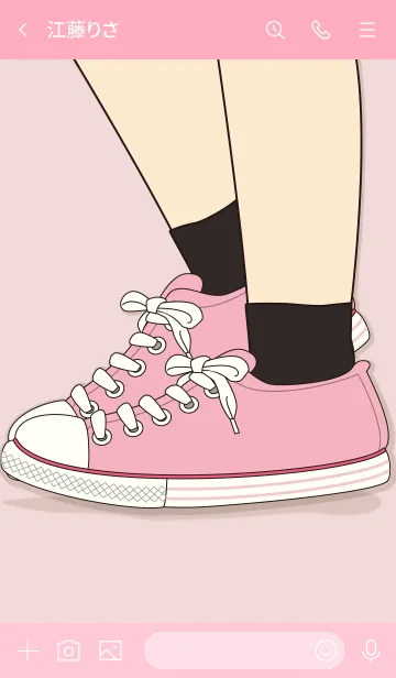 [LINE着せ替え] Sneaker Art Cherry Blossom Pinkの画像3