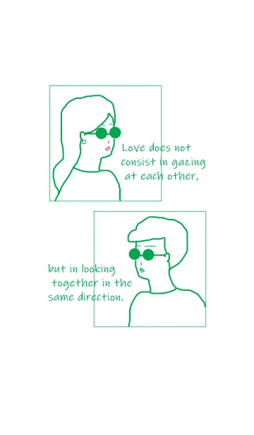 [LINE着せ替え] Sunglasses Boy and Girl /greenの画像1