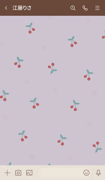 [LINE着せ替え] cherry pattern / lavender beigeの画像3