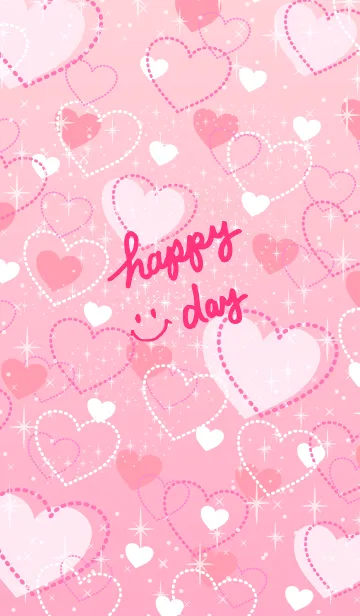 [LINE着せ替え] ハートたくさんキラキラスマイル10の画像1