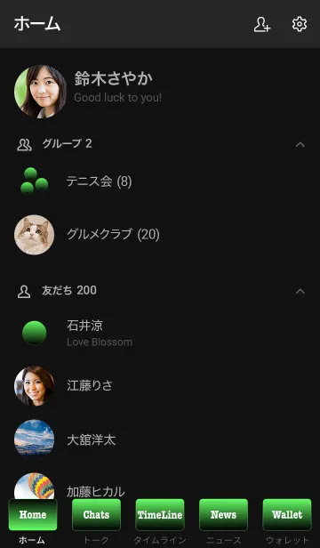 [LINE着せ替え] シンプル 緑と黒 ロゴ無し No.6-6の画像2
