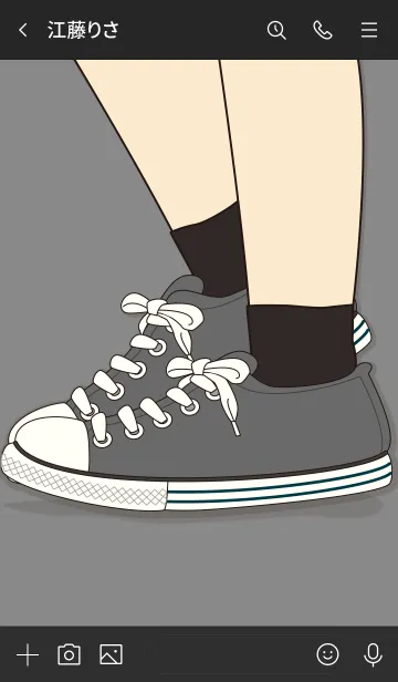 [LINE着せ替え] Sneaker Art Dark Grayの画像3