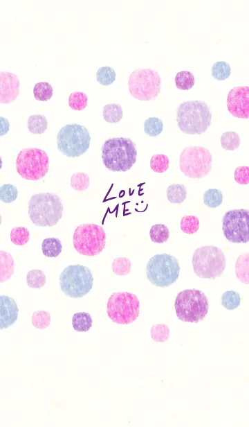 [LINE着せ替え] 水彩水玉パープルピンク25の画像1