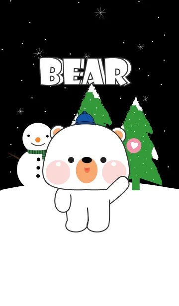 [LINE着せ替え] Cute White Bear In Winter Season (JP)の画像1