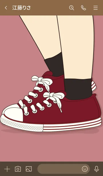 [LINE着せ替え] Sneaker Art Wine Redの画像3