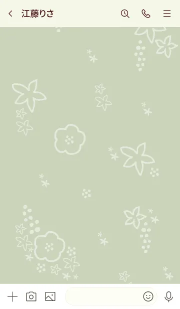 [LINE着せ替え] 白い花 グリーンの画像3