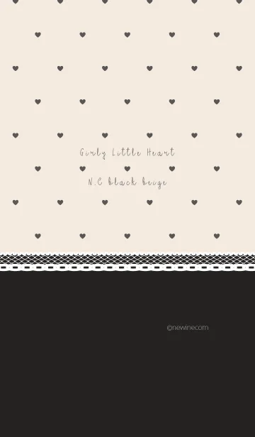 [LINE着せ替え] Girly Little Heart N.C black beigeの画像1