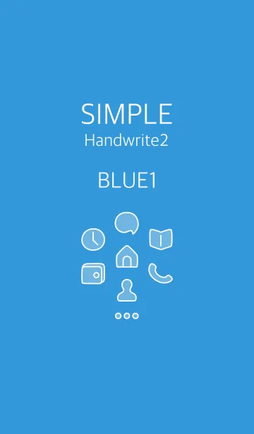 [LINE着せ替え] シンプル手書き2 ブルー1の画像1