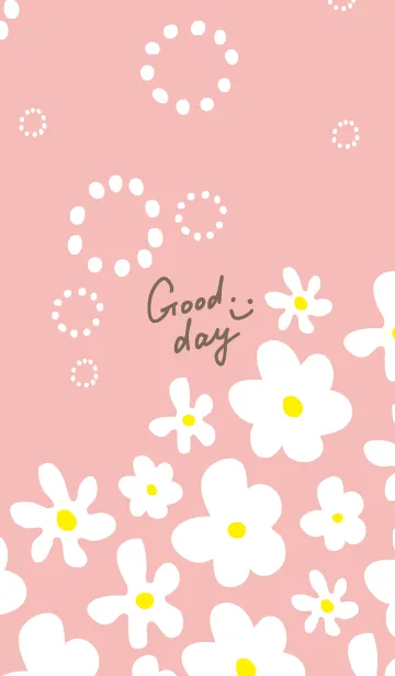 [LINE着せ替え] 白い花が可愛い ピンク6の画像1