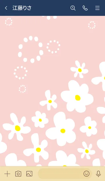 [LINE着せ替え] 白い花が可愛い ピンク6の画像3