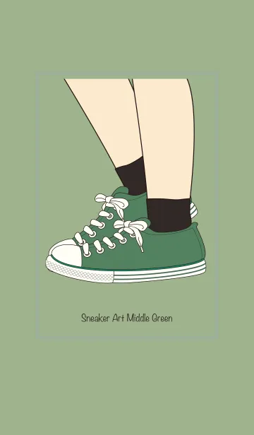 [LINE着せ替え] Sneaker Art Middle Greenの画像1