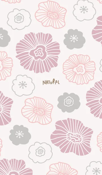 [LINE着せ替え] 花々 くすみピンクの画像1