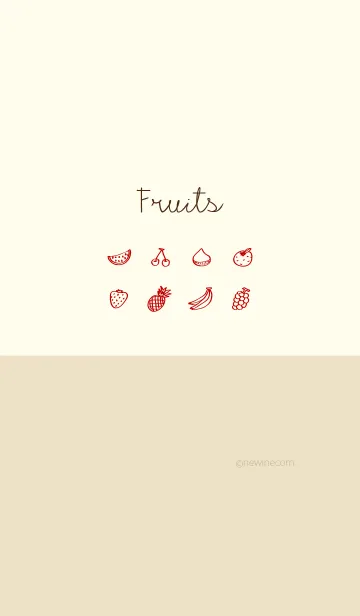 [LINE着せ替え] Fruits apple beigeの画像1