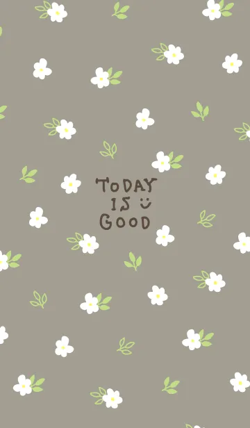 [LINE着せ替え] 白い小花 グレージュ5の画像1