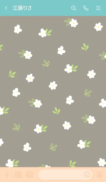 [LINE着せ替え] 白い小花 グレージュ5の画像3