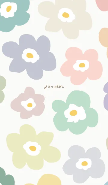 [LINE着せ替え] 北欧風 花 ベージュ10の画像1