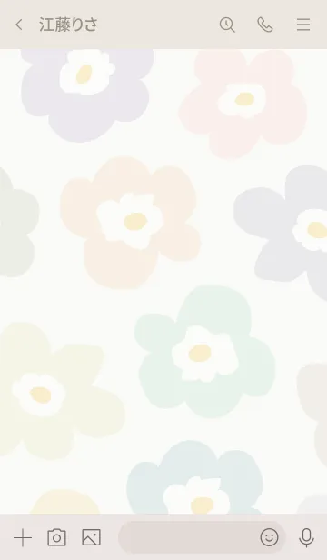 [LINE着せ替え] 北欧風 花 ベージュ10の画像3