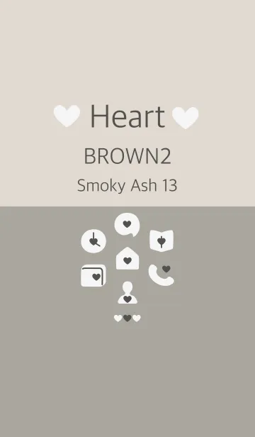 [LINE着せ替え] ハート ブラウン2 スモーキーアッシュ13の画像1