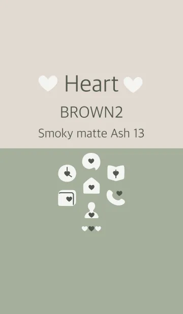 [LINE着せ替え] ハート ブラウン2 スモーキーMアッシュ13の画像1