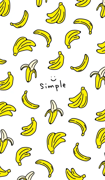 [LINE着せ替え] バナナ スマイル 白3の画像1