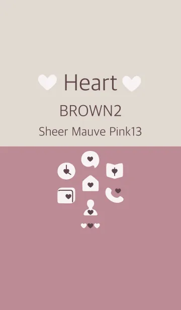 [LINE着せ替え] ハート ブラウン2 シアーモーヴピンク13の画像1