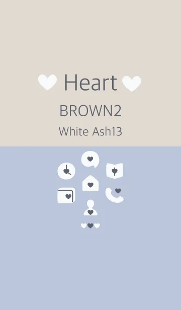 [LINE着せ替え] ハート ブラウン2 ホワイトアッシュ13の画像1