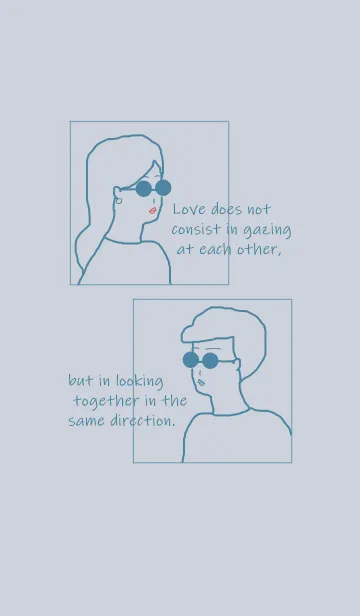 [LINE着せ替え] Sunglasses Boy and Girl /dusty blueの画像1