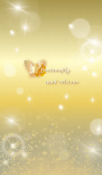 [LINE着せ替え] ベージュとブルー : 運気上昇！黄金の蝶の画像1