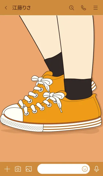 [LINE着せ替え] Sneaker Art Vivid Orangeの画像3