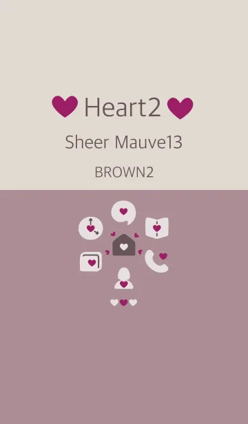 [LINE着せ替え] ハート2 シアーモーヴ13 ブラウン2の画像1