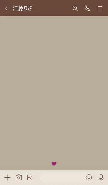 [LINE着せ替え] ハート2 ライムグレージュ13 ブラウン2の画像3