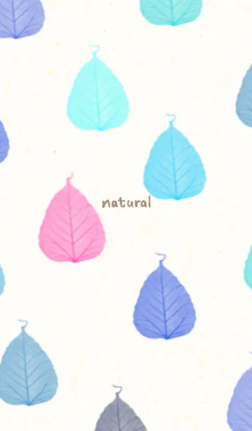 [LINE着せ替え] 葉っぱ 青 ピンク3の画像1