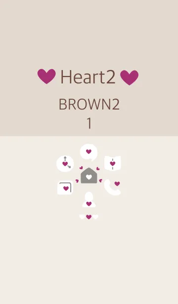 [LINE着せ替え] ハート2 ブラウン2-1の画像1